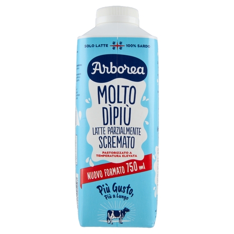 Arborea Molto DìPiù Latte Parzialmente Scremato Pastorizzato a Temperatura Elevata 750 ml